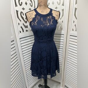 Lulu’s Navy Lace Halter Fit & Flare Dress - Women